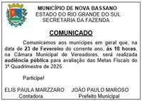 Audiência Pública para Avaliação das Metas Fiscais do 3º Quadrimestre de 2025