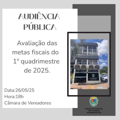 AUDIÊNCIA PÚBLICA - A valiação das Metas Fiscais